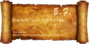 Barkóczi Füzike névjegykártya